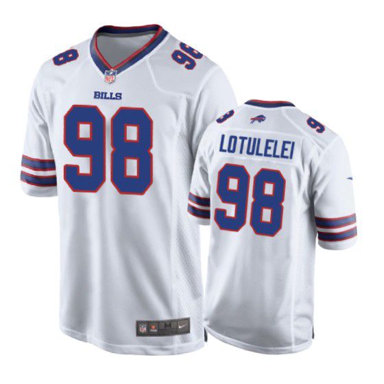 Men Buffalo Bills 98 Star Lotulelei Nike White Game NFL Jersey